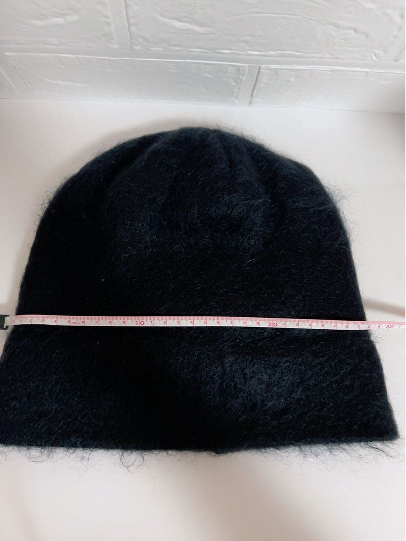 ロエベ　LOEWE ニット帽　黒　ブラック　モヘヤ50%ウール18%