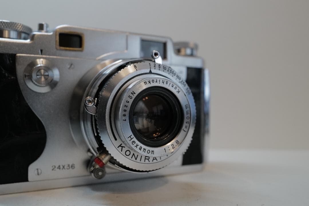 整備済 コニカ Konica II ワニ本革張替済 レンジファインダーカメラ