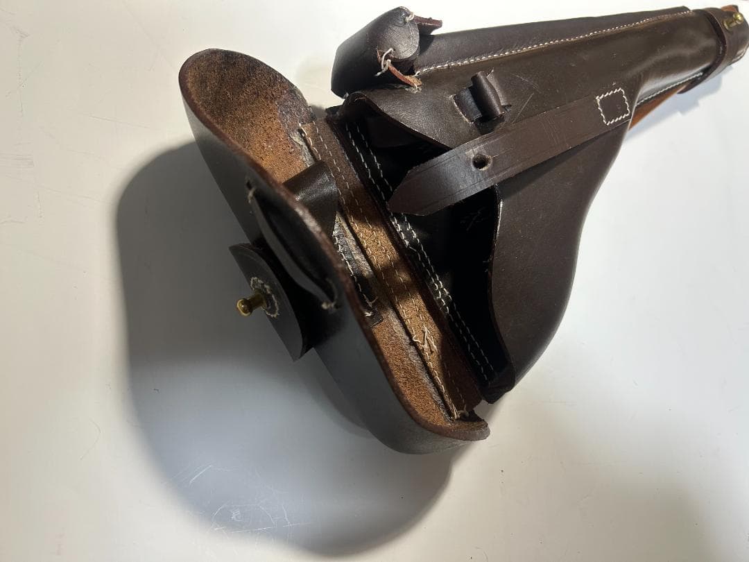 タナカ ルガーP08 用 木製ストック ロングタイプ　革製ホルスター付