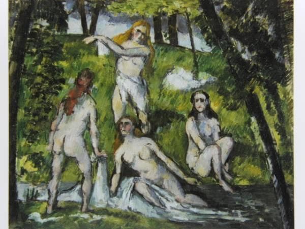 ポール・セザンヌ、四人の浴婦、希少画集画、新品額装付