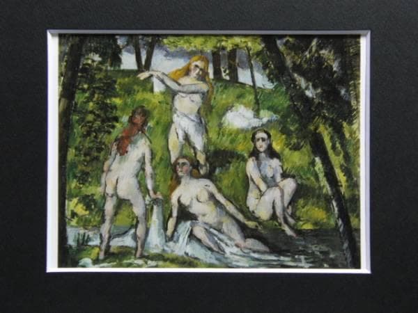ポール・セザンヌ、四人の浴婦、希少画集画、新品額装付