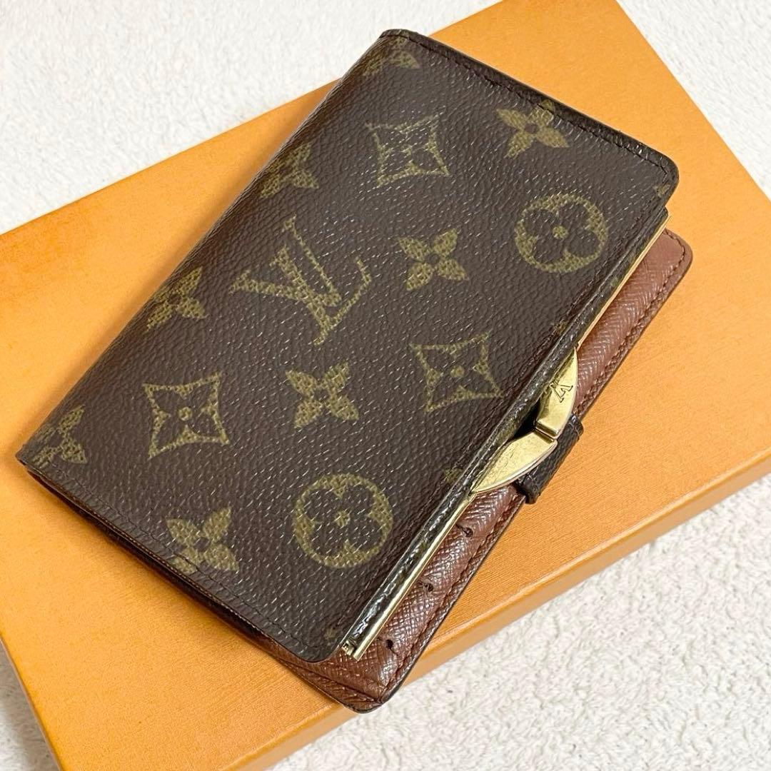 ルイヴィトン　モノグラム　ポルトフォイユヴィエノワ　がま口　二つ折り財布