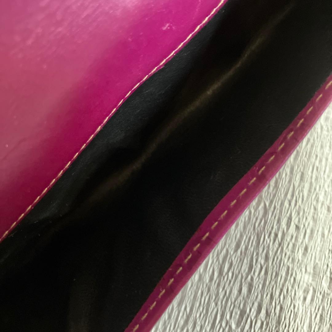 グッチシマレザー　２つ折り長財布　パープル