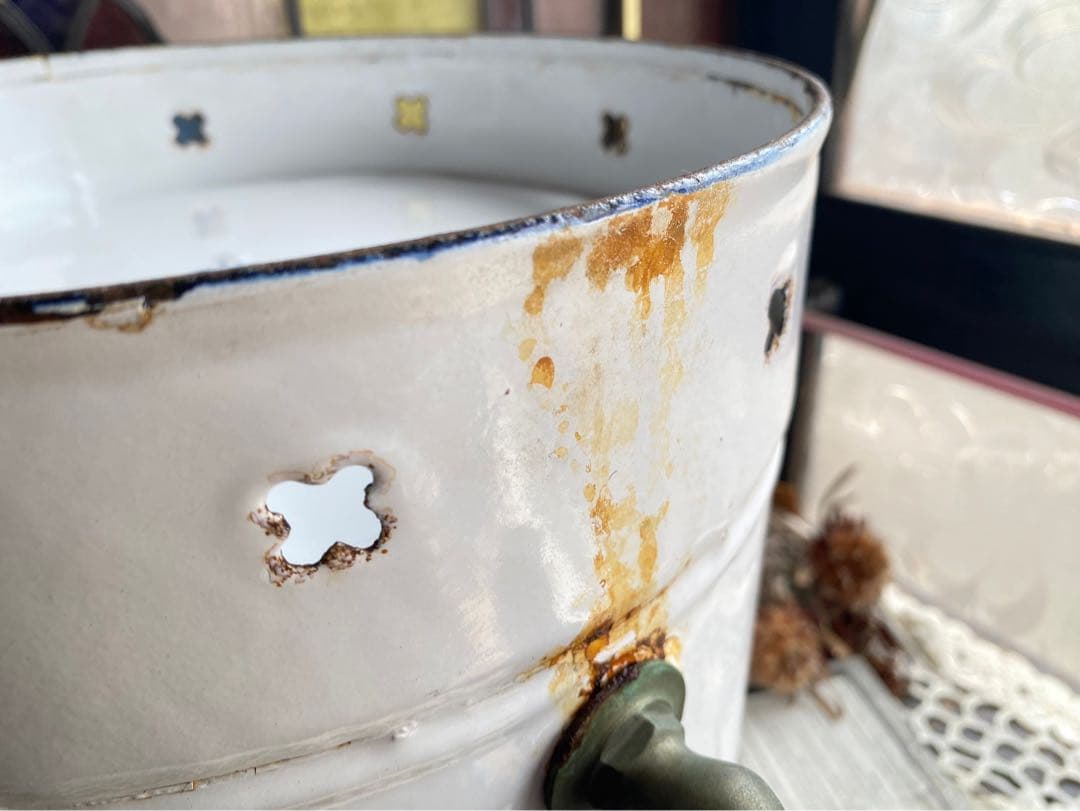 ホーロー ジャグ 缶 ガーデン インテリア アンティーク ビンテージ 昭和レトロ