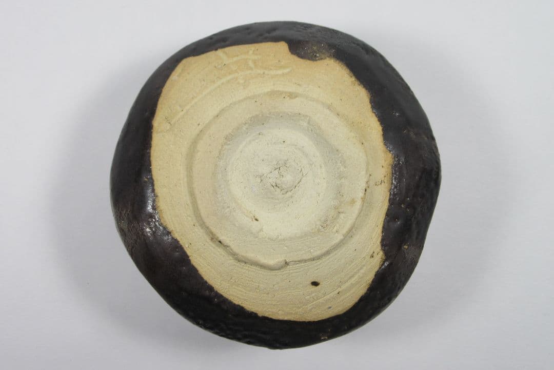 【豊場惺也】（師）荒川豊蔵！瀬戸黒茶碗（二重共箱、共布、栞、仕覆）。最上位作！。