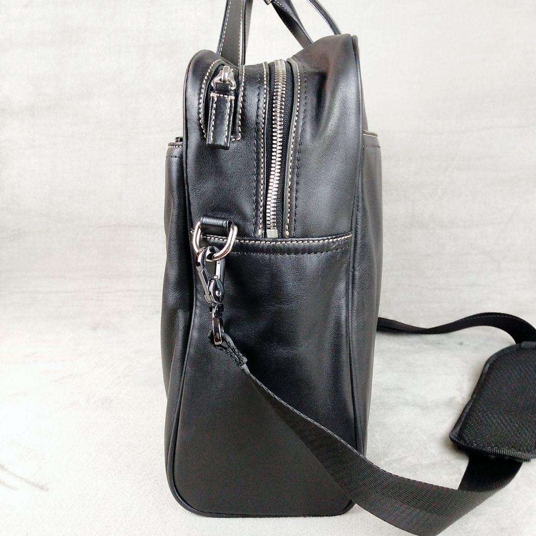 ★COACH★ コーチ 2WAY レザー ビジネスバッグ 2層式 ブラック