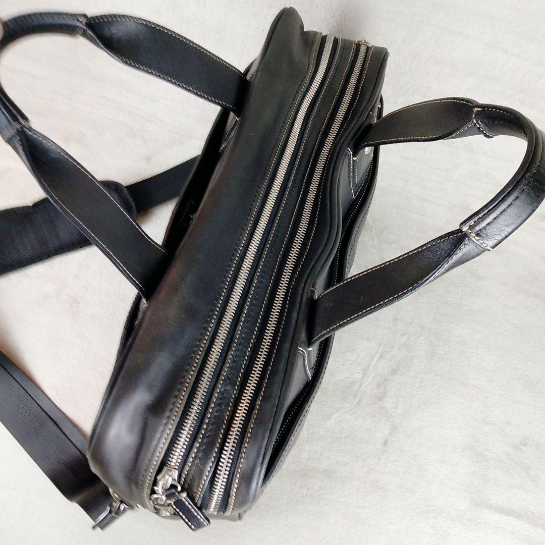 ★COACH★ コーチ 2WAY レザー ビジネスバッグ 2層式 ブラック