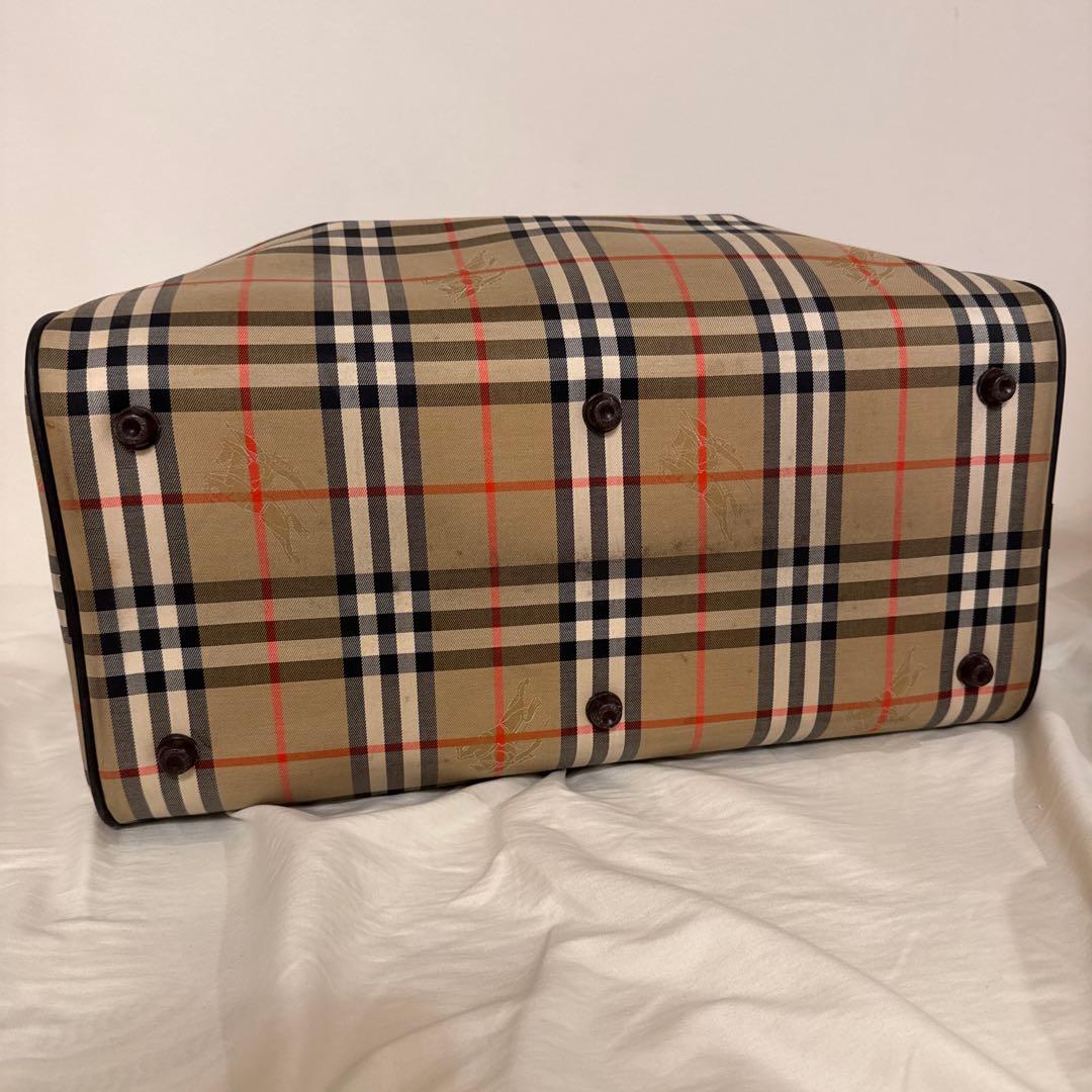 ビンテージ バーバリー ボストンバッグ ノバチェック シャドーホース PVC
