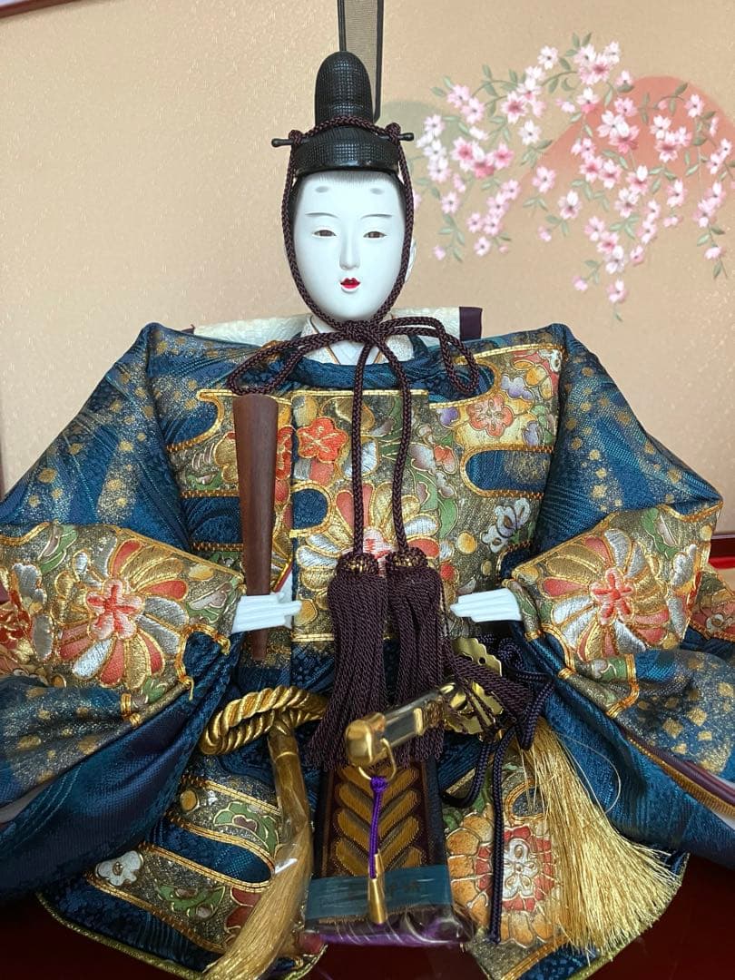 御京雛③平安春峰作　雛人形　三段飾り　お雛様　京都西陣織り　ひな人形3段　桜刺繍