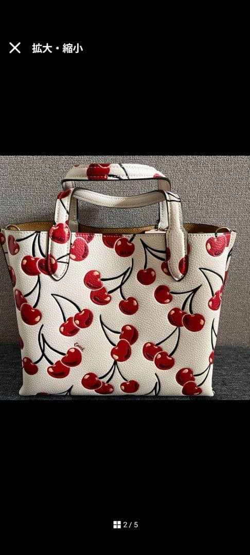 本革✨2way✨COACH✨コーチ✨ショルダーバッグ✨チェリー✨ウィロウトート✨