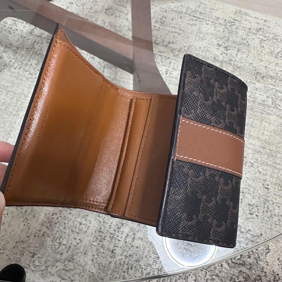 【美品】CELINE スモール トリフォールドウォレット/トリオンフキャンバス