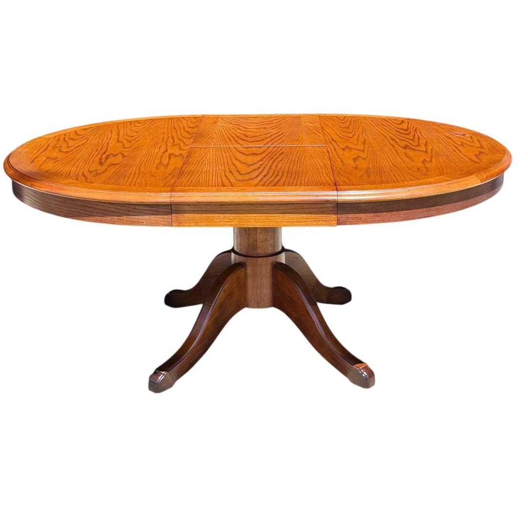 HR804 三越ブルージュ　拡張テーブル　ダイニングテーブル　丸　円　楕円