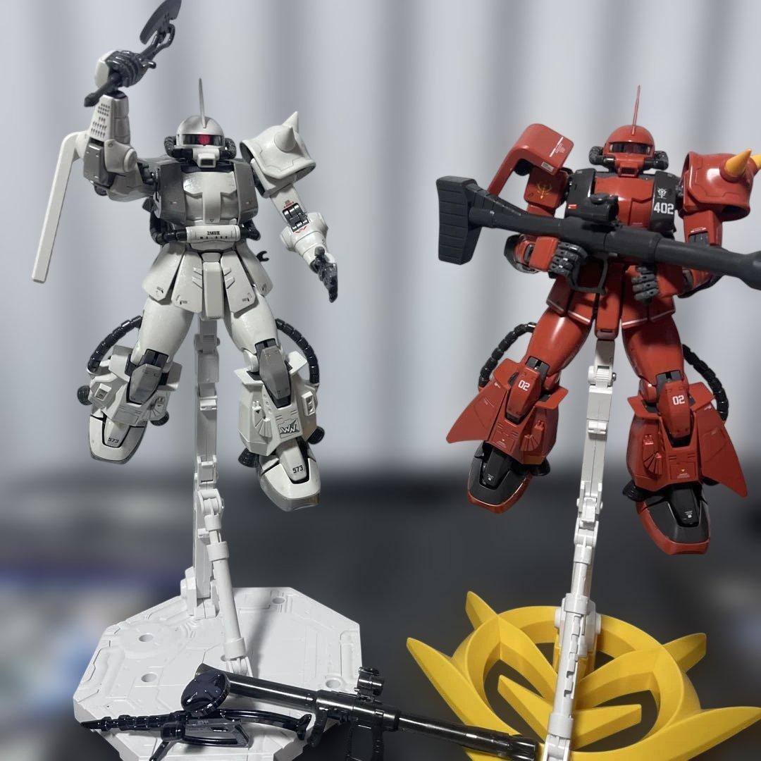 【美】MG1/100シンマツナガ専用ザクⅡと MGジョニーライデン専用ザクⅡ