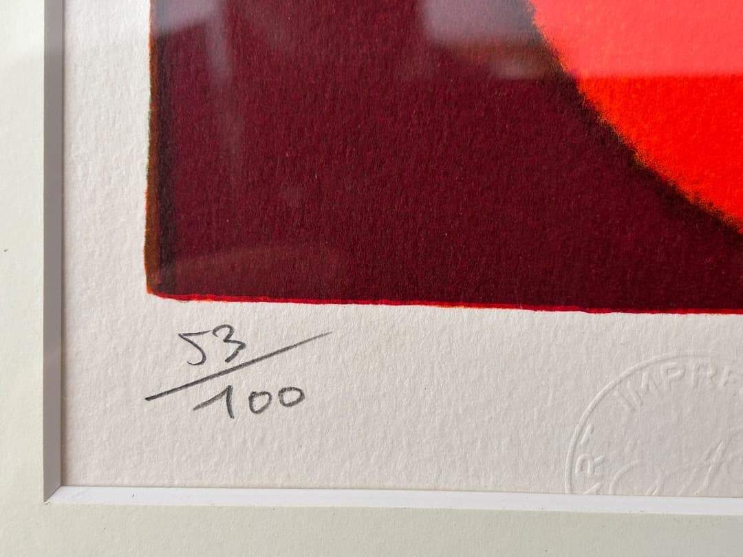 ロジェ・ボナフェ『赤い買物かご』(リトグラフ)