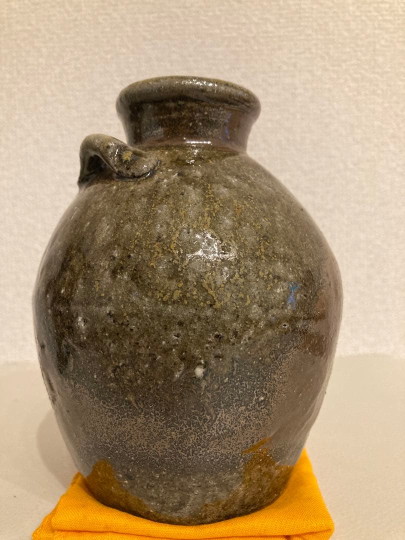 越前焼　片口花入　お歯黒壺　弌茎庵　是閑作