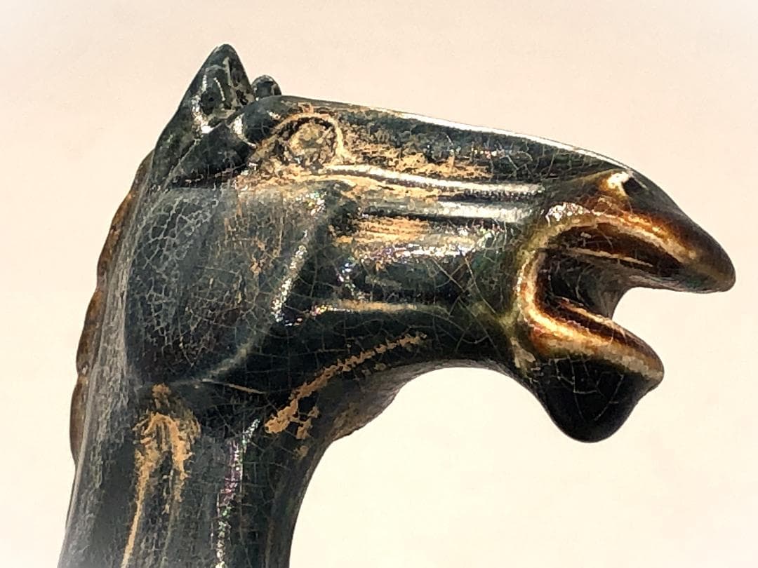 【 倣古三彩馬俑 】 　経世紀骨董　中華古玩