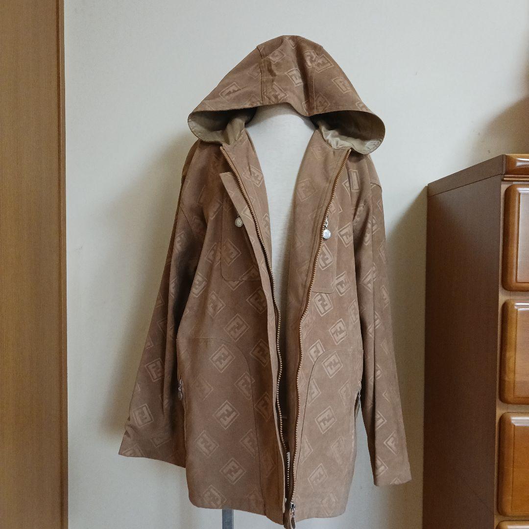 FENDI フェンディ ベージュ ヴィンテージ フード付き モノグラムジャケット