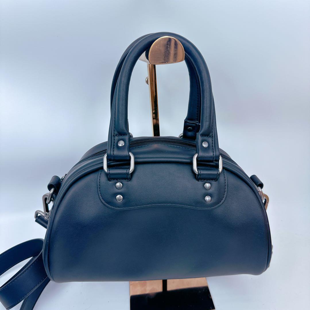 ディーゼル　MERI 2way ミニボストンバッグ　1DR ロゴエンボス　黒