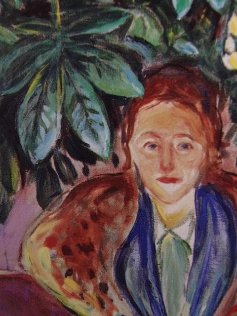 ムンク、『栗の木の下で』、希少な画集より、新品高級額・額装付