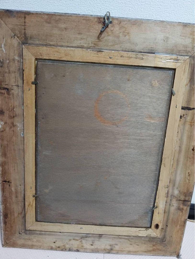 ◆母と子と犬の油彩画　値下げ済み