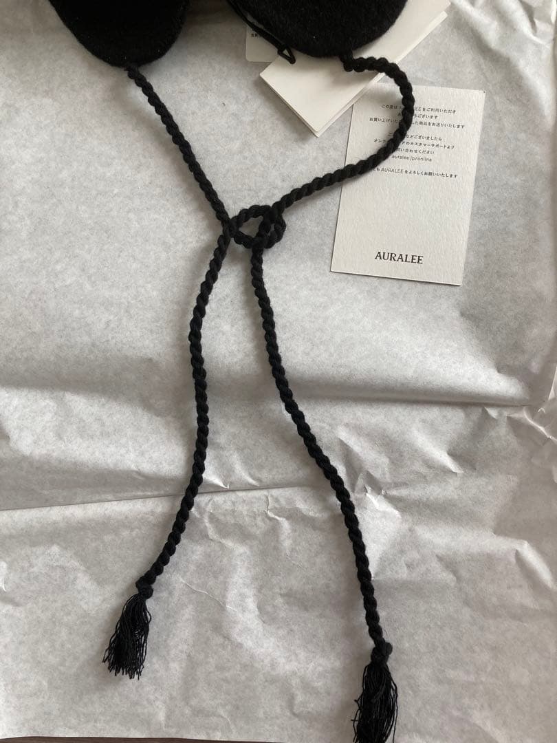 新品　auralee 耳当て付き メルトンキャップ　ニット キャップ ハット