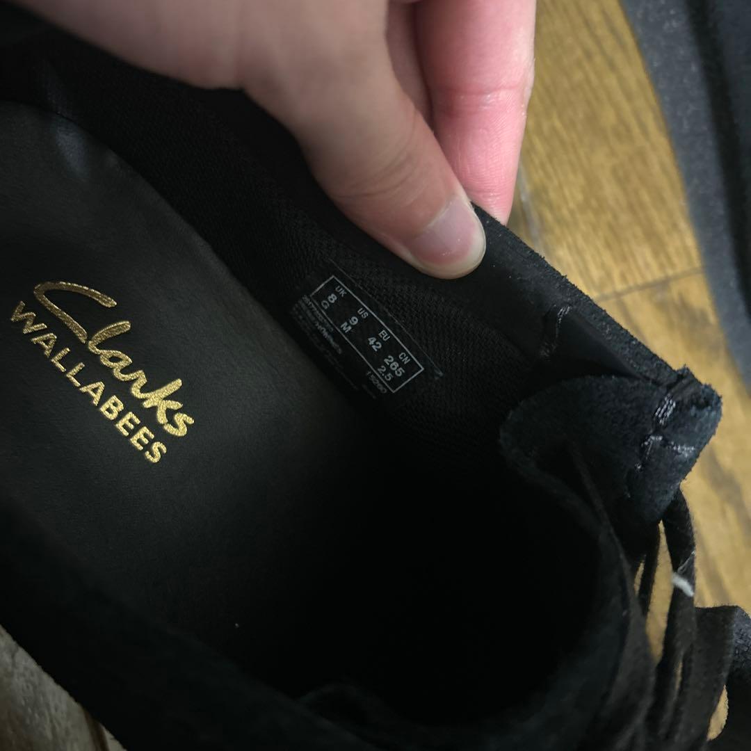 靴 clarks Wallabee black 26cm UK8