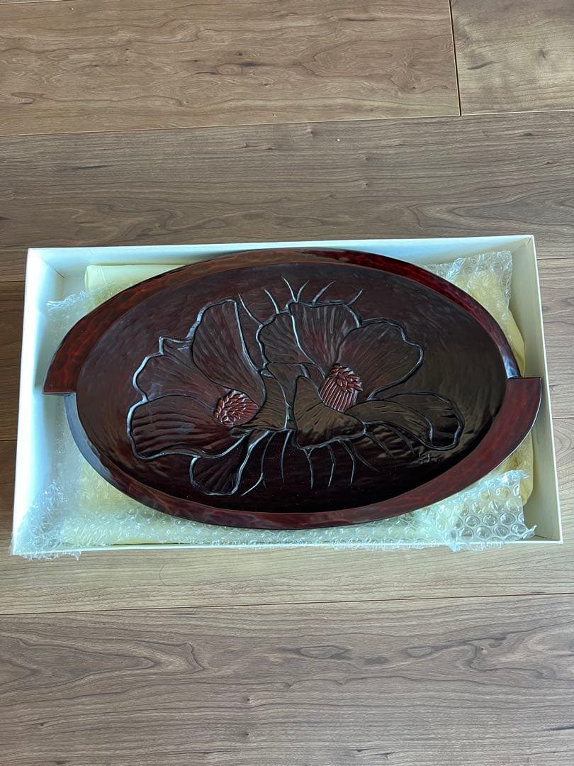 永田秋岳真作 鎌倉彫 盛器　1点物