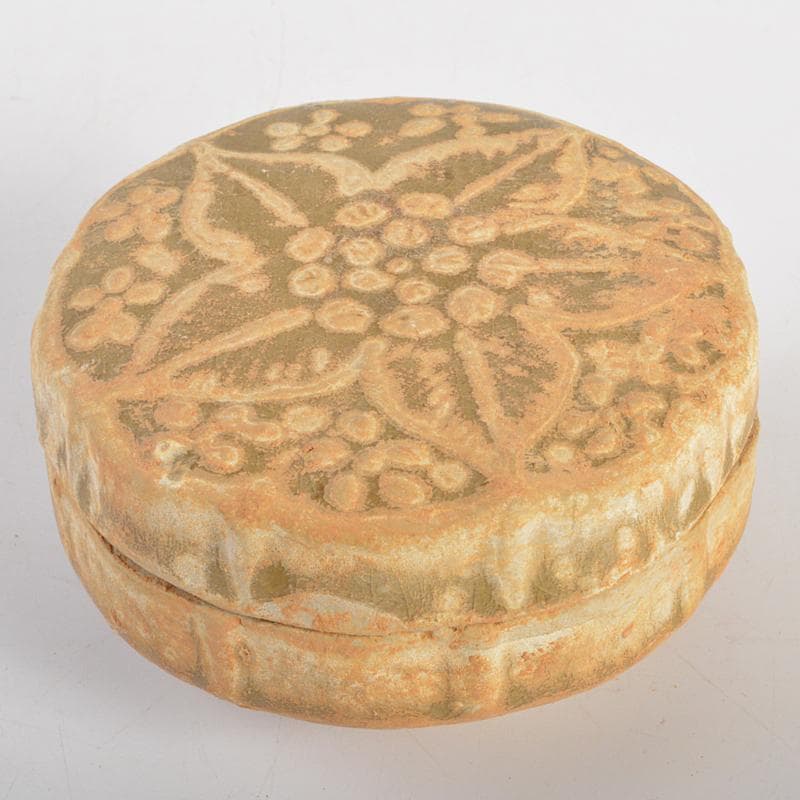 中国　越州窯青磁　花文　蓋物　盒子　N　7292E