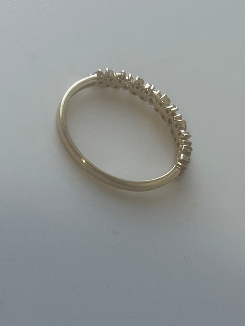 k18 パパラチアサファイア　ハーフエタニティ　リング