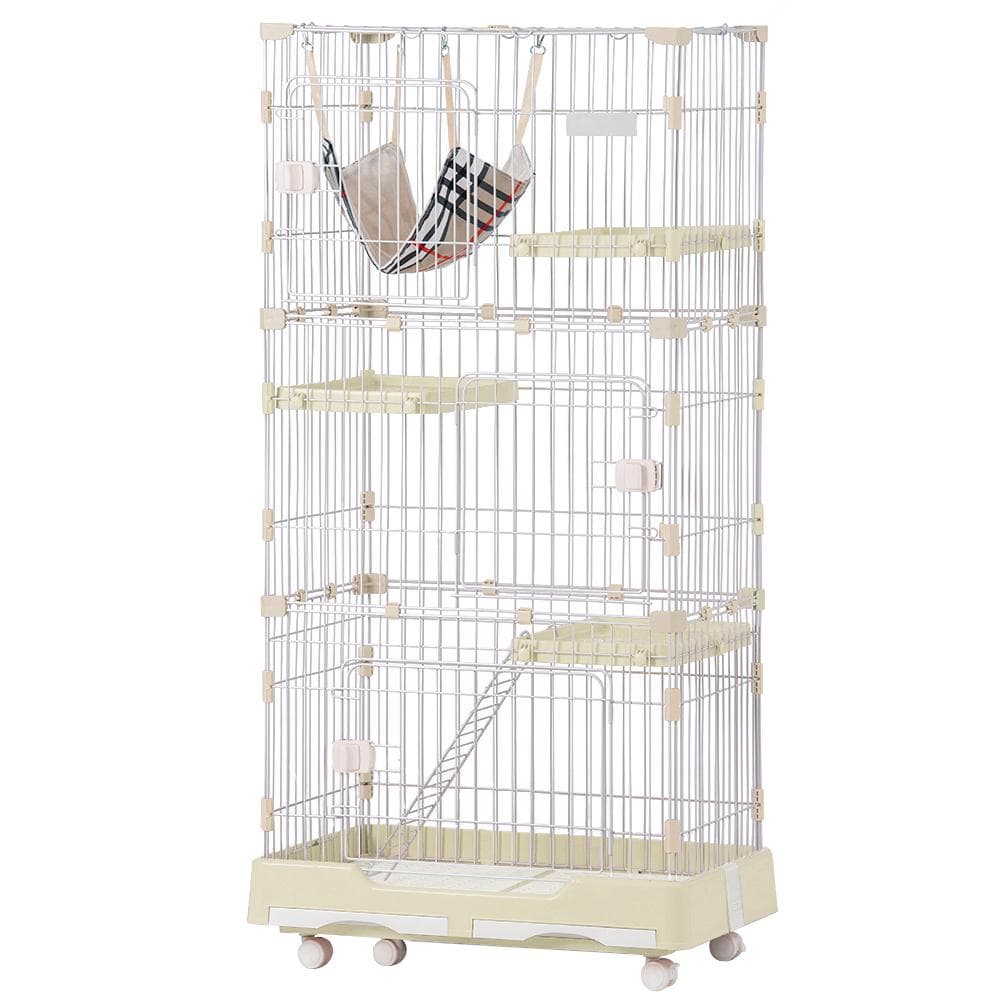 猫 キャットケージ ペットケージ キャスター付 大型 多頭飼い 1段2段3段可能