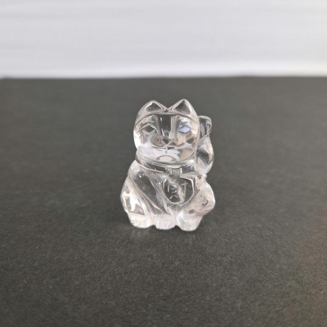 水晶　招き猫　大中小　３個セット