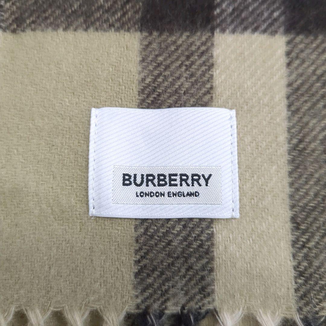 【美品】バーバリー マフラー カシミヤ100 ロゴ×ノヴァチェック 国内正規品