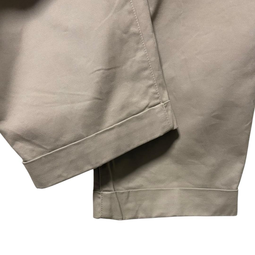 BEAMS PLUS 2プリーツチノトラウザーズ ワイドパンツ 日本製 XL