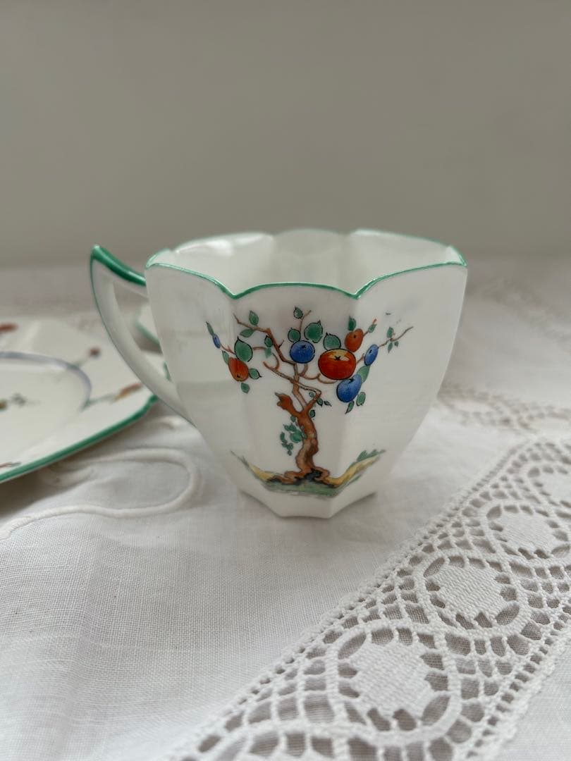 Shelleyシェリー◆カップ＆ソーサー トリオ◆リンゴ クイーンアン
