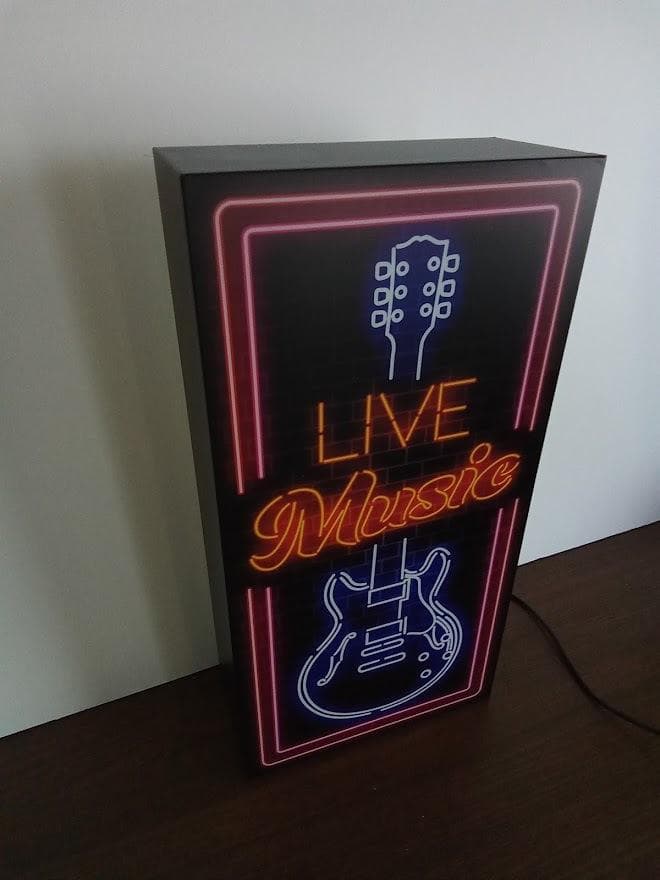 ライブ ミュージック エレキギター レスポール 看板 置物 雑貨 ライトBOX