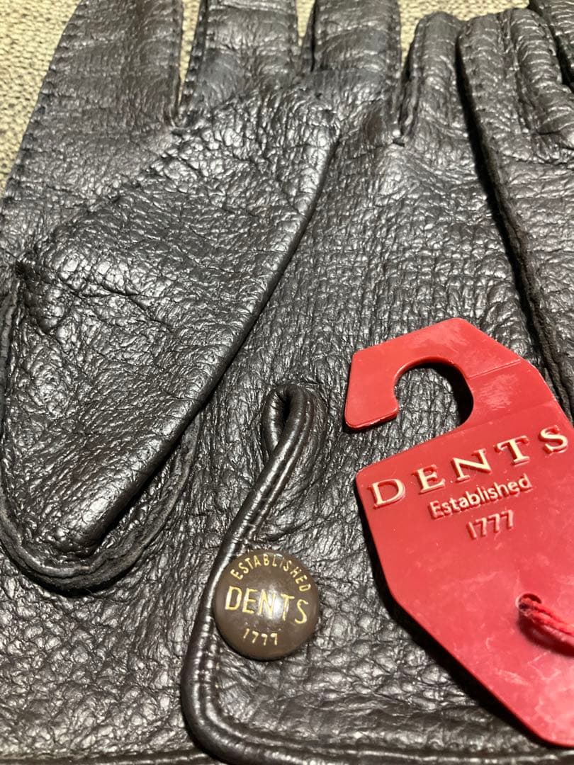 【未使用 タグ付き】DENTS グローブ ペッカリーレザー ブラウン 7 1/2