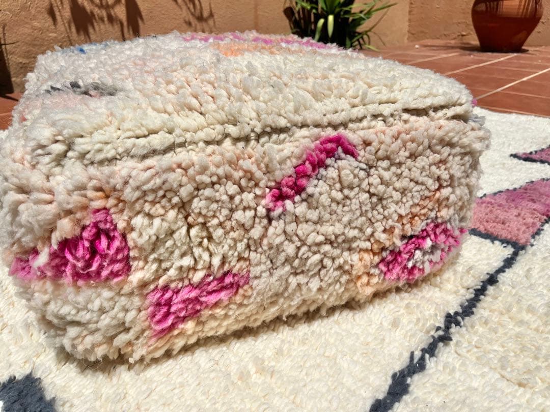 モロッコ　プフ　pouf アジラル　オットマン クッション　ラグ　141