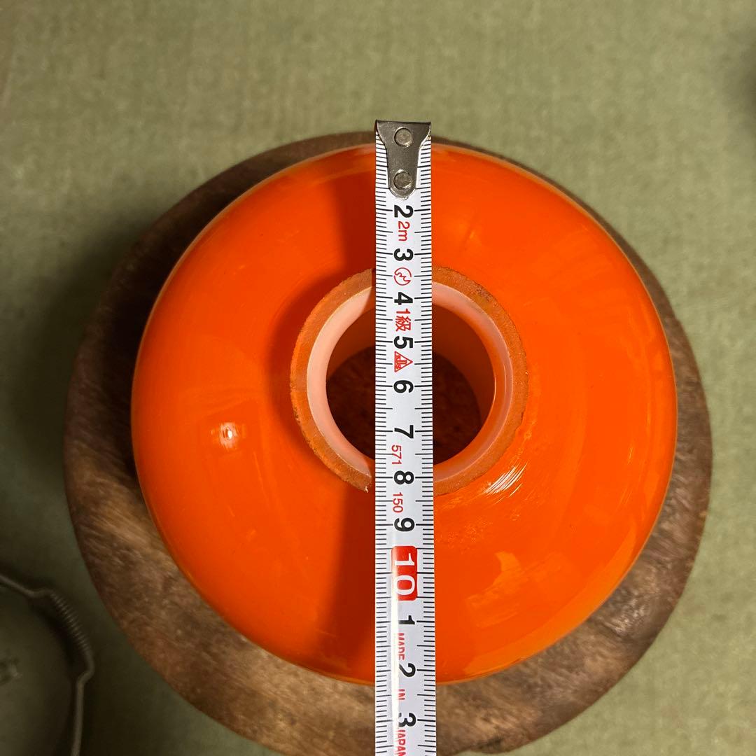 KAITO様‼️昭和レトロ照明ランプガラスカバー傘当時物レトロポップオレンジ　希少