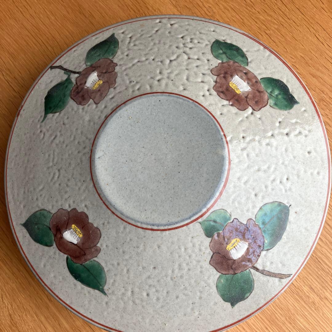 菓子鉢　椿模様　蓋付き菓子鉢　益子焼　作家物　菓子器　じきろう