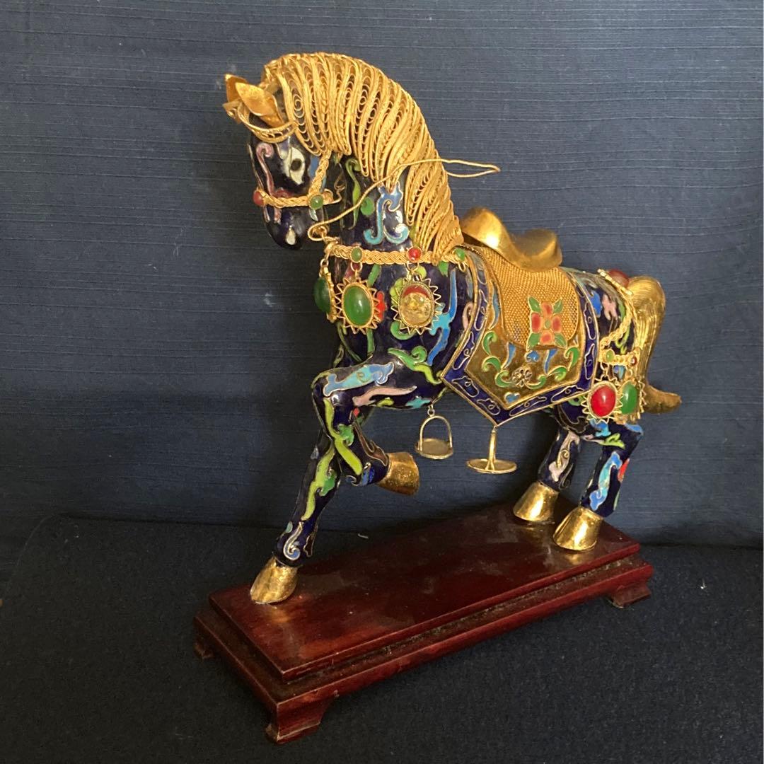 七宝金工細工馬置物　中国工芸