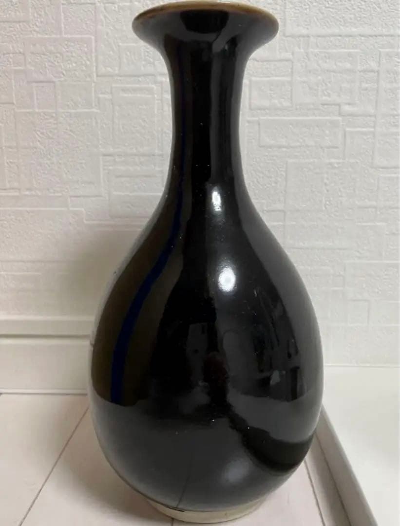 中国 定窑 黑釉瓶 骨董品 陶芸 古美術。