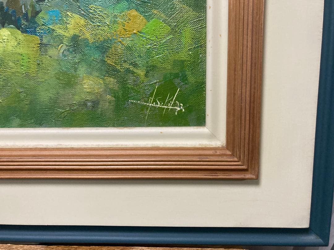 油彩 【ジャック・ソコル（J・Sokol）】仏人画家「Vendéeの村」F10号