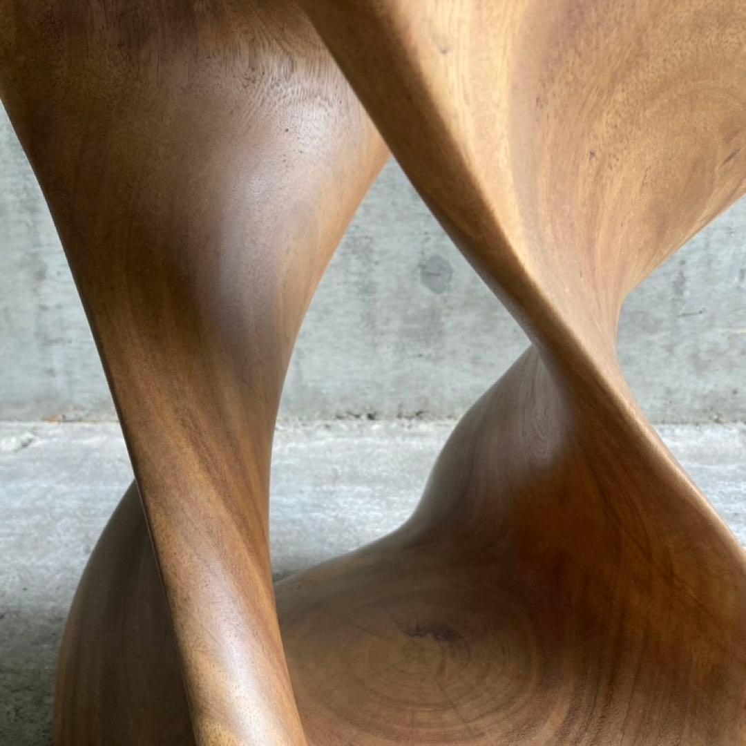 スツール 椅子 チェア 花台 木製 無垢材 ツイスト モダン アジアン 北欧