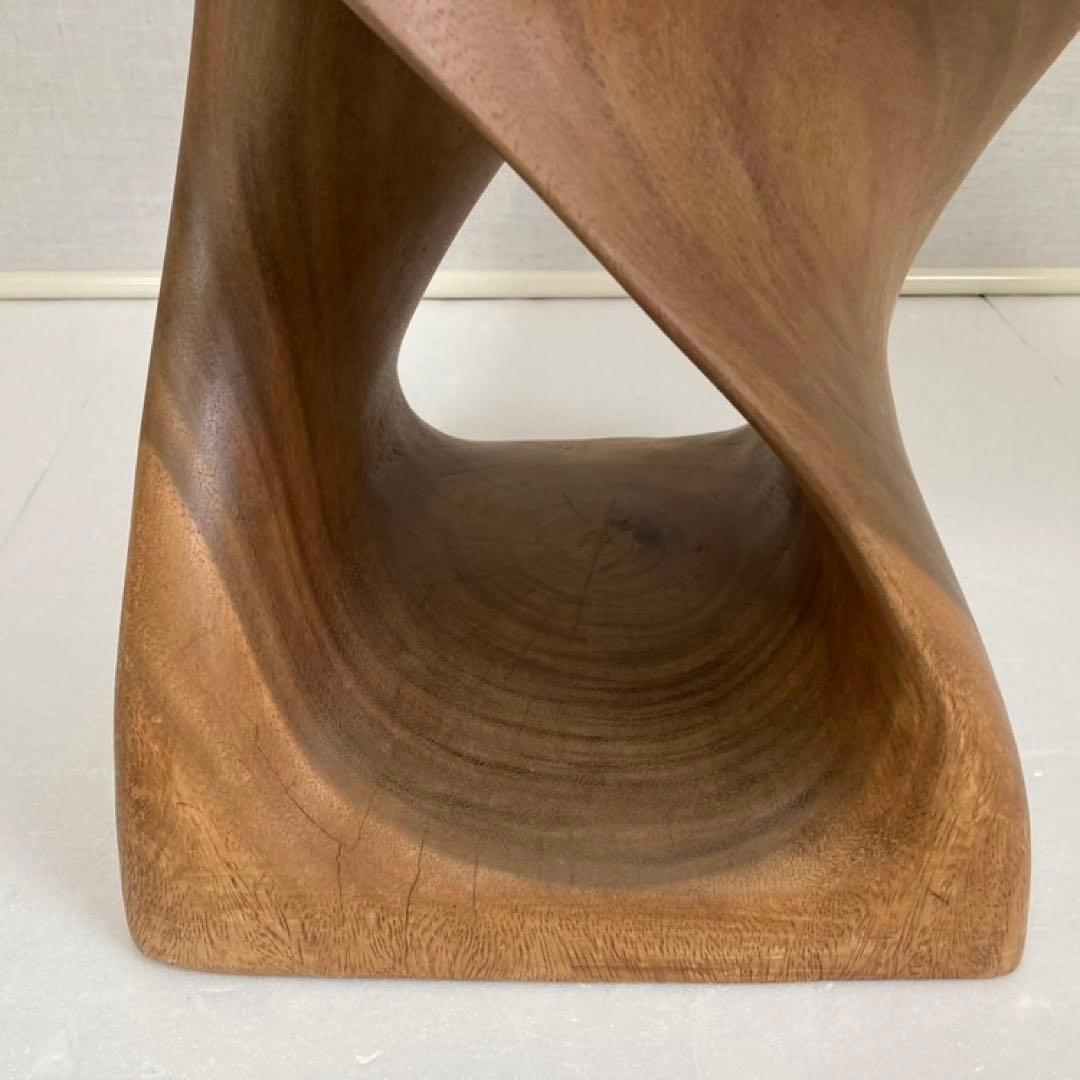 スツール 椅子 チェア 花台 木製 無垢材 ツイスト モダン アジアン 北欧