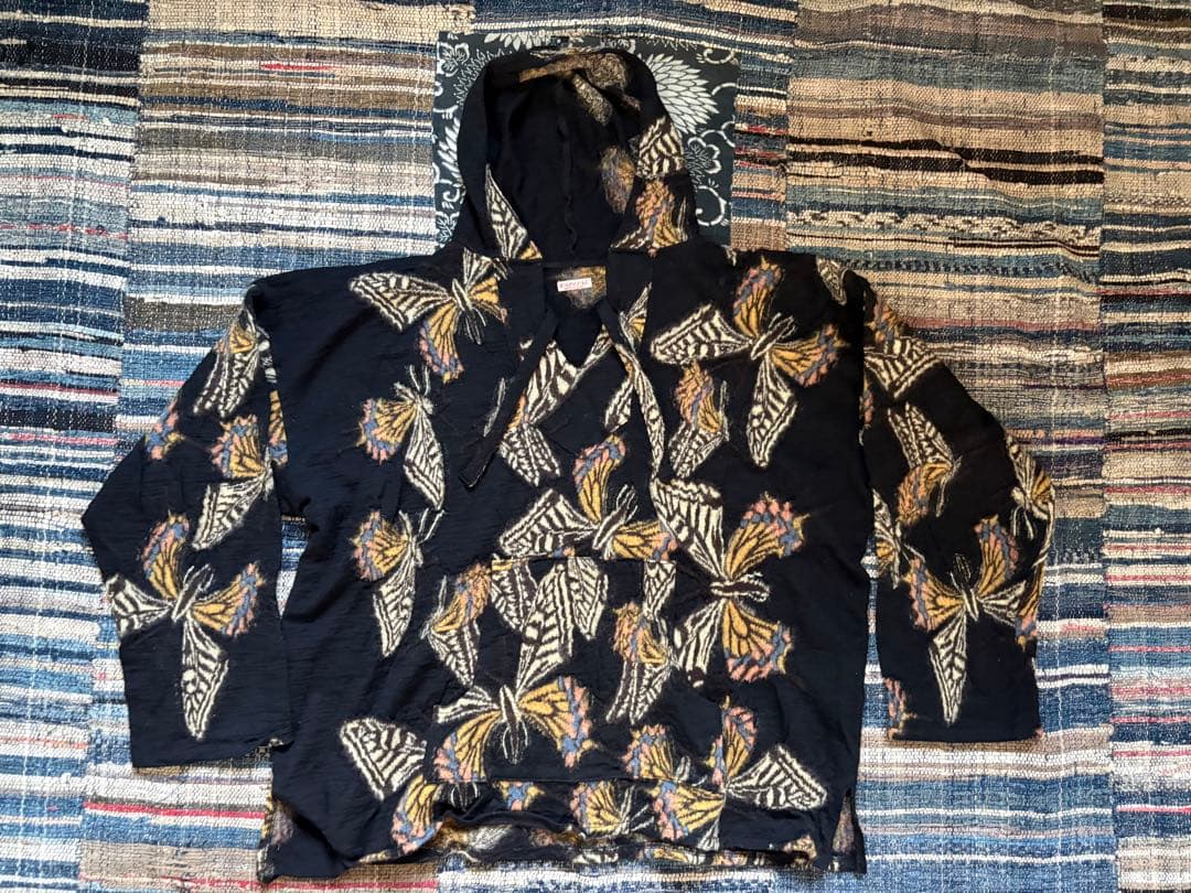 KAPITAL 縮絨ウール　蝶々　フード付きパーカー　バハパーカー