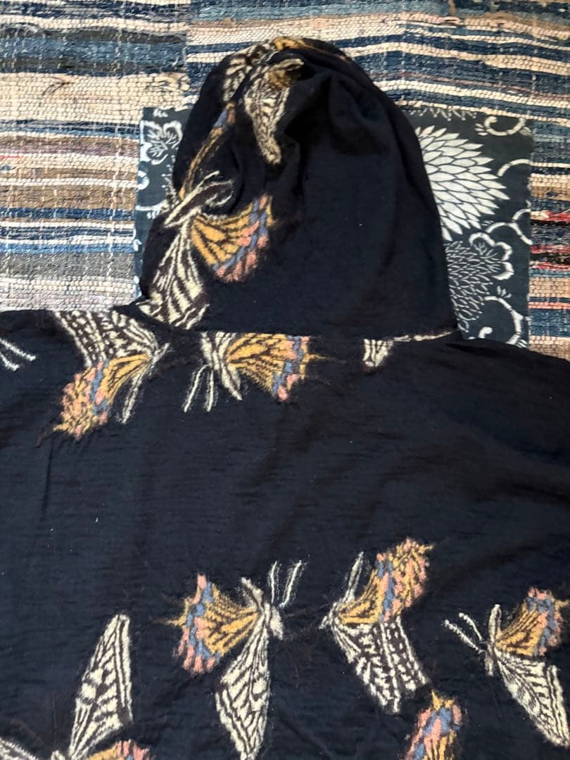 KAPITAL 縮絨ウール　蝶々　フード付きパーカー　バハパーカー