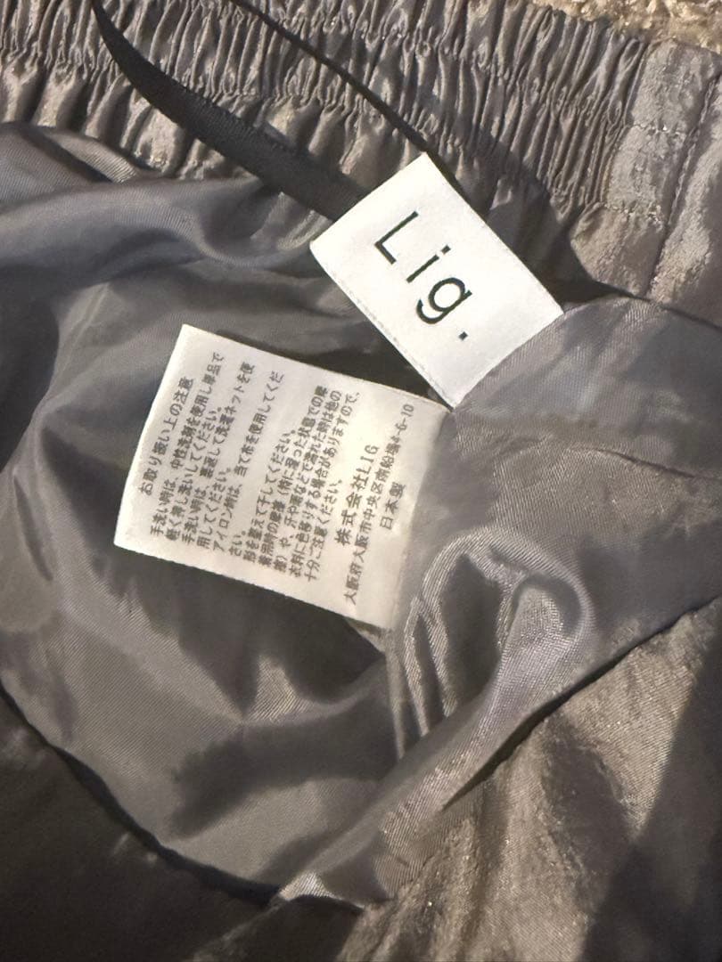 【最安値】Lig. ワイドカーゴパンツ グレー サテンパンツ