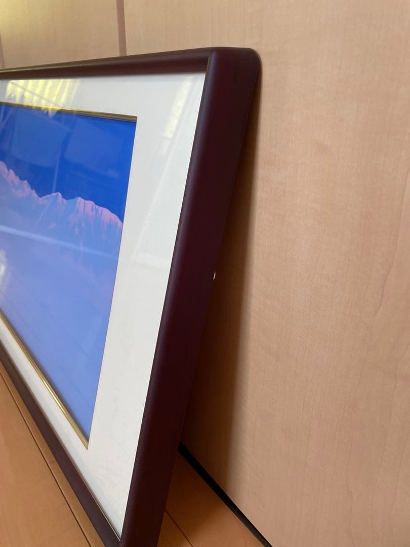 絵画　夕映立山連峰　小西安治