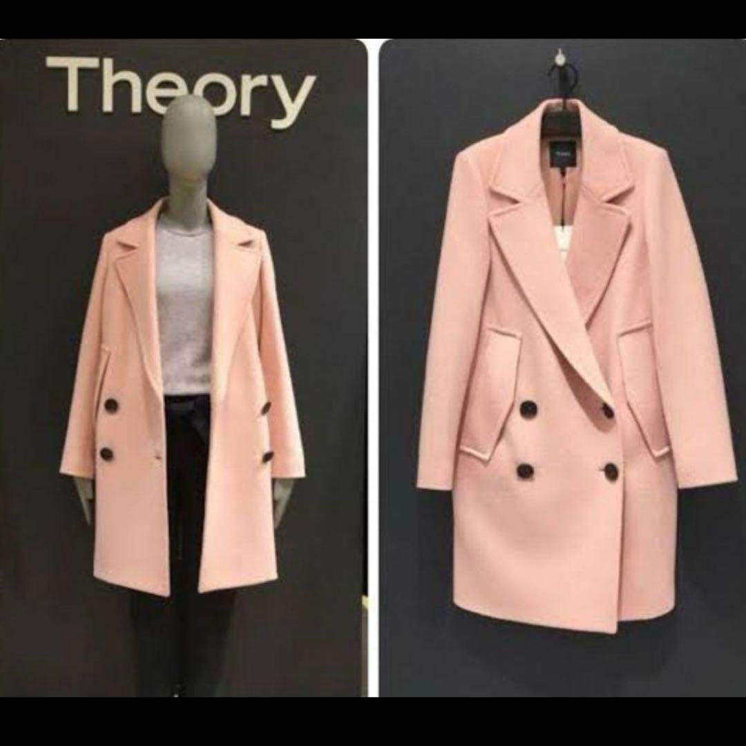 ◎極美品 Theory ピンク 近年モデル ダブル チェスターコート S 1