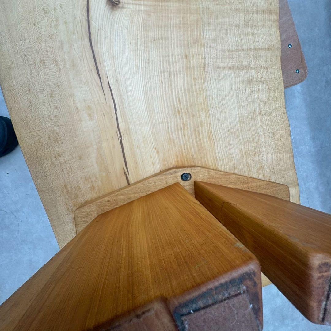 無垢材 曲線デザイン 一枚板テーブル　直接引き取り歓迎　千葉県　座卓